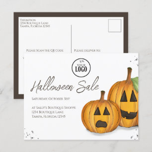 Postal Calabazas promocionales de Halloween para negocios