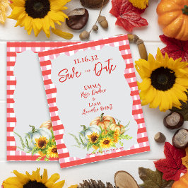Postal Calabazas rusticas La boda de los girasoles salva