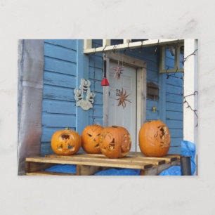 Postal Calabazas talladas de Halloween