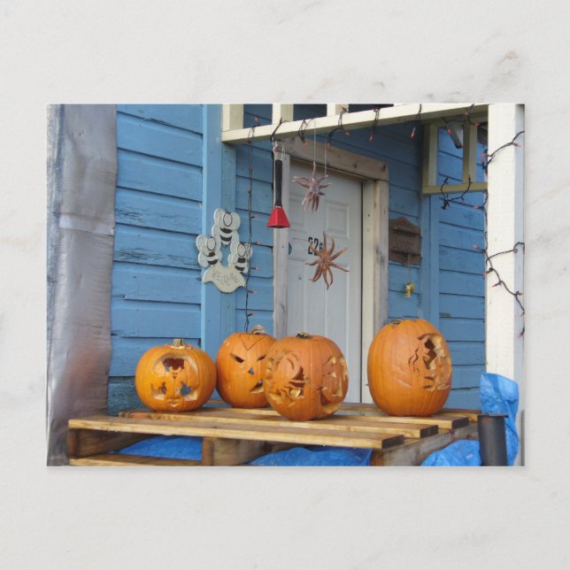 Postal Calabazas talladas de Halloween (Anverso)