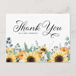 Postal Calabazas y Girasoles Agradecimiento de Boda de Ot