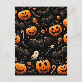 Postal Calabazas y murciélagos
