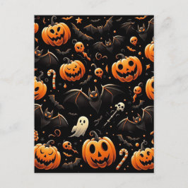 Postal Calabazas y murciélagos