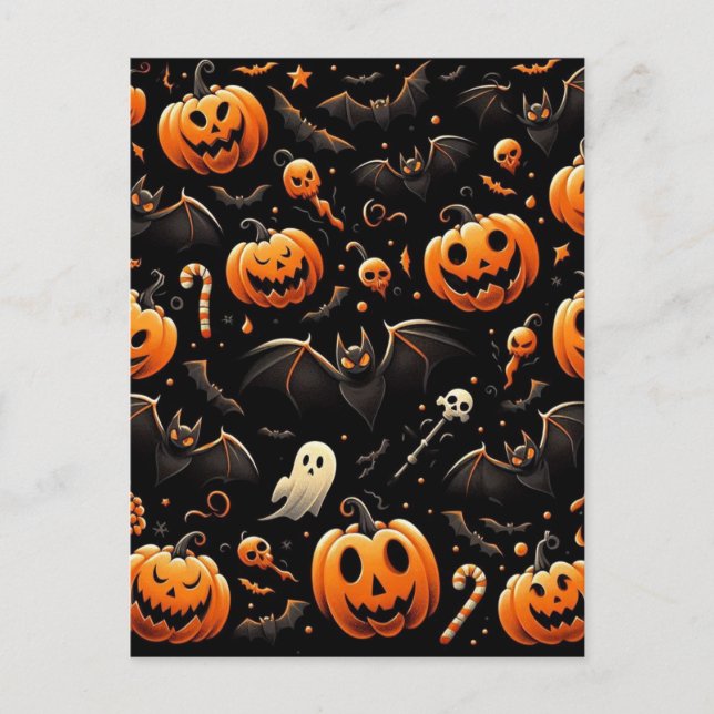 Postal Calabazas y murciélagos (Anverso)
