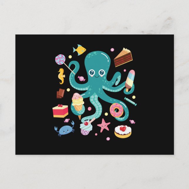 Postal Calamar de torta de pulpo (Anverso)