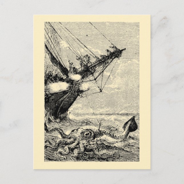 Postal Calamar gigante de 20000 leguas bajo el mar (Anverso)