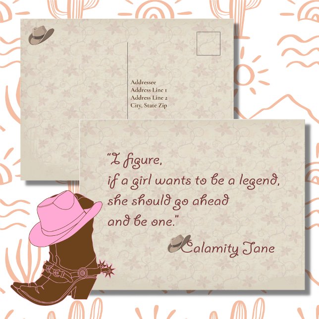 Postal Calamity Jane, sé una leyenda Inspiradora cita (Subido por el creador)