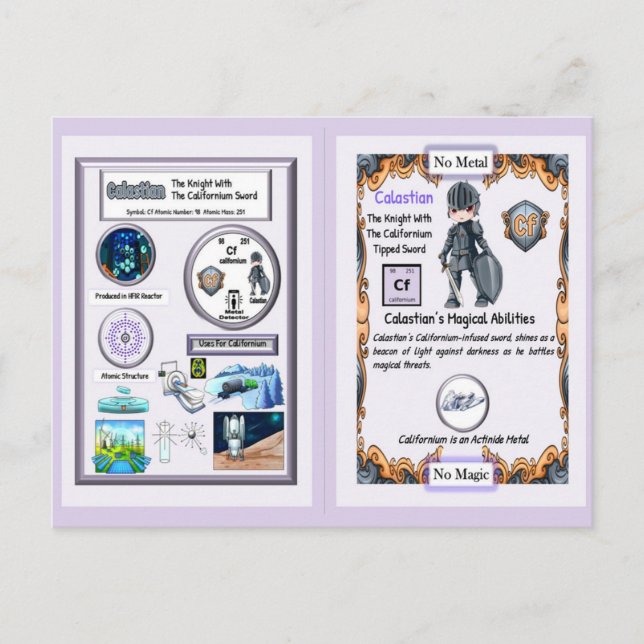 Postal Calastian - Espada californiana Knight (Anverso)
