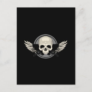 Postal Calavera Ala - Gris