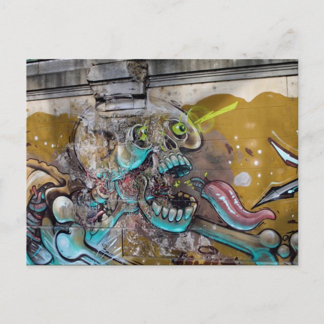 Postal Calavera asustada (Anverso)