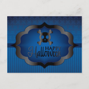 Postal Calavera azul de Halloween