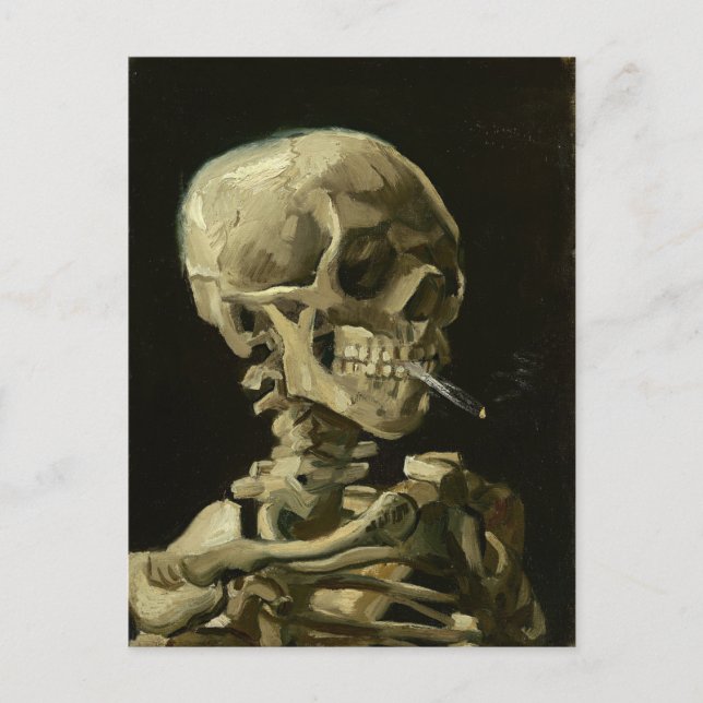 Postal Calavera con cigarrillo de Van Gogh (Anverso)