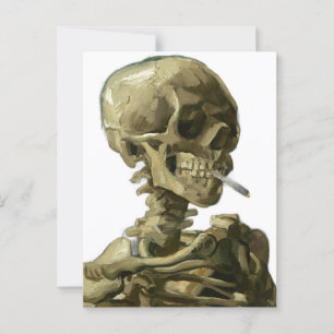 Postal Calavera con cigarrillo de Van Gogh
