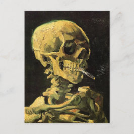 Postal Calavera con cigarrillo en llamas por Vincent van 