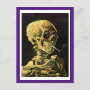 Postal Calavera con la gareta de la CIardiente de Van Gog