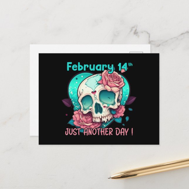 Postal Calavera contra San Valentín - Otro día más (Anverso/Reverso In Situ)