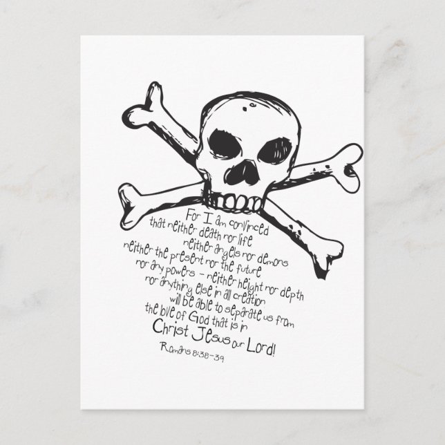 Postal Calavera cristiana (Anverso)