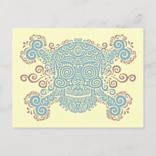Postal Calavera de azúcar antigua