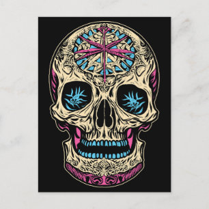 Postal Calavera de azúcar de Dia De Los Muertos
