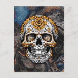 Postal Calavera de azúcar de Halloween