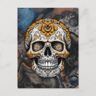 Postal Calavera de azúcar de Halloween