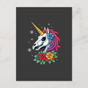 Postal Calavera de azúcar de unicornio Arte mexicano, cam