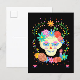 Postal Calavera de azúcar del Día de los Muertos