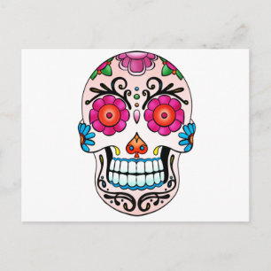 Postal Calavera de azúcar - Día de los muertos, tatuaje, 