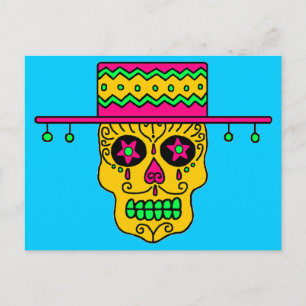 Postal Calavera de azúcar gaucho