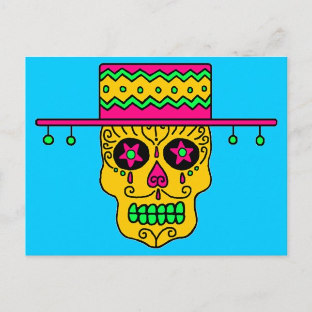 Postal Calavera de azúcar gaucho (Anverso)