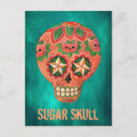 Calavera de azúcar mexicana roja