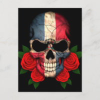 Calavera de bandera de República Dominicana con ro