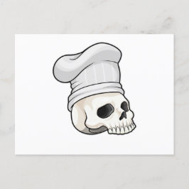 Postal Calavera de cocinero con gorro de chef