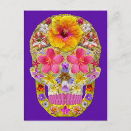Postal Calavera de flores 4 - Tropical