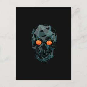 Postal Calavera de Halloween, bajo cráneo de polilla, cal