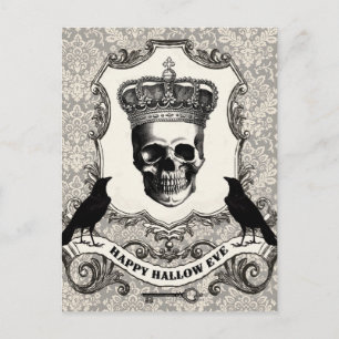 Postal Calavera de Halloween de época moderna
