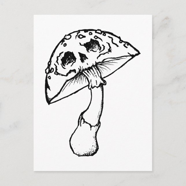 Postal calavera de hongo (Anverso)