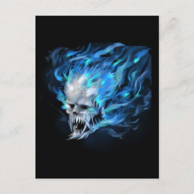 Postal Calavera de la llama azul (Anverso)