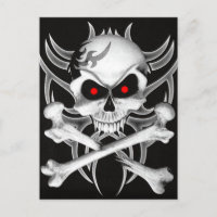 Calavera de la muerte y huesos cruzados