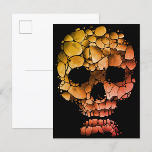 Postal Calavera de Piedra – Arte Gótico Único Inspirado e