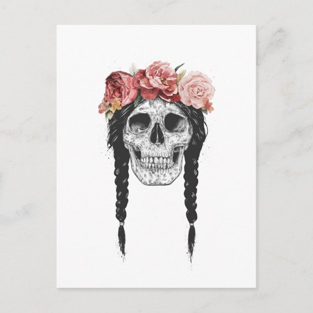 Postal Calavera de primavera (Anverso)