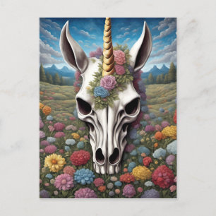 Postal Calavera de Unicorn