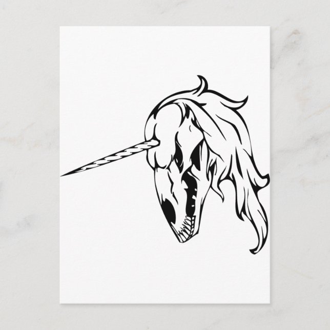 Postal Calavera de Unicorn (Anverso)