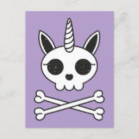 Calavera de unicornio y huesos cruzados
