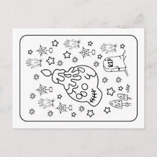 Postal Calavera de vela espeluznante RIP de Halloween par