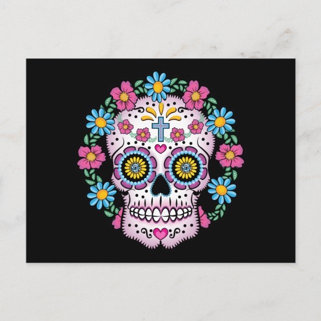 Postal Calavera del Día de los Muertos (Anverso)