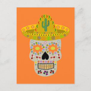 Postal Calavera del Día de Muertos Mexicano