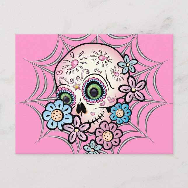 Postal Calavera dulce de azúcar (Anverso)