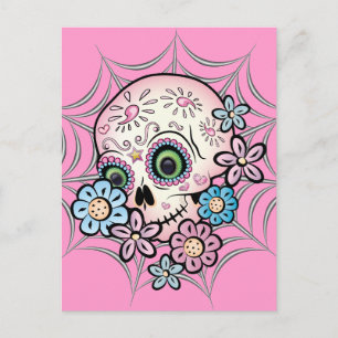 Postal Calavera dulce de azúcar