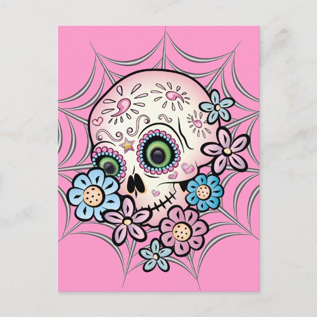 Postal Calavera dulce de azúcar (Anverso)